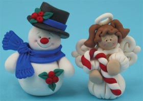 Snowman and Angel Christmas Ornaments