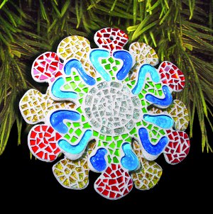 swizzle snowflake mosaic ornament
