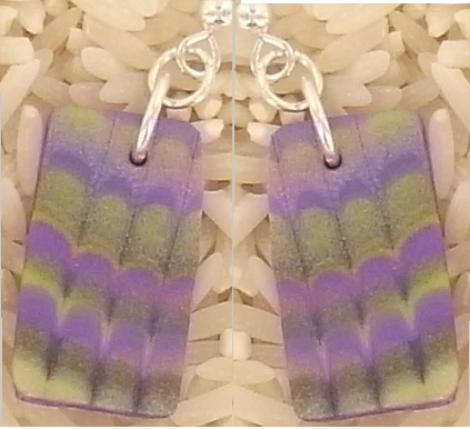 Purple Rectangle Earrings