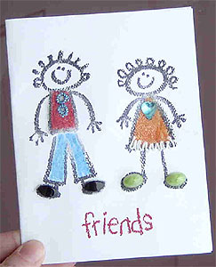 Crayon Friends Greeting Card