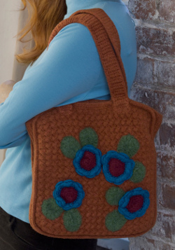 Crochet Felted Flower Bag