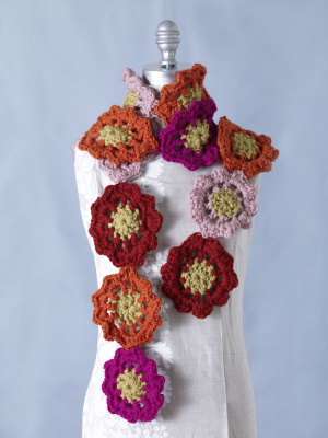 Crochet Flower Motif Scarf