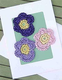 Crochet Pansies Card