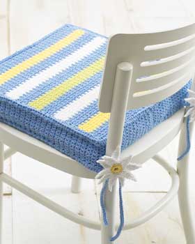 Crochet Striped Chair Pad