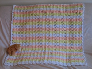 Shells and Dobule Crochets Baby Afghan