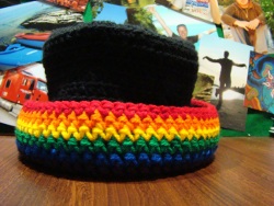 rainbow crochet hat