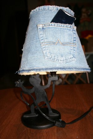 Craft Ideas Lamp Shades on Materials Old Pair Of Jeans Old Lampshade Lamp Base Spray