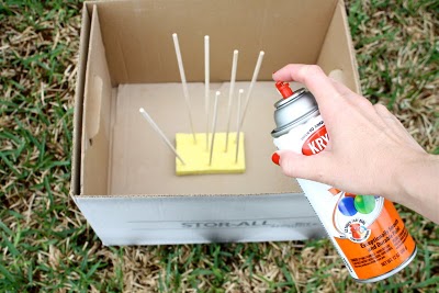 Spray Painting Dowels