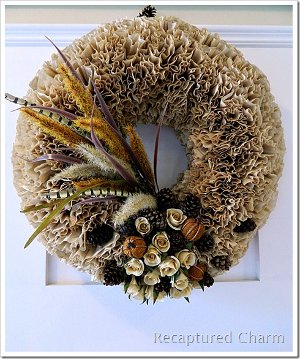 rustic coffee filter wreath