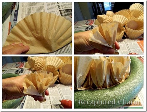 rustic coffee filter wreath