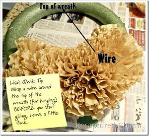 rustic coffee filter wreath
