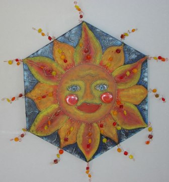 Glue Embossed Sun Burst