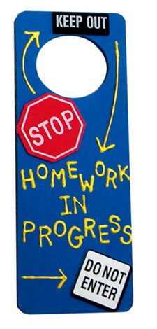 Homework Painted Door Hanger