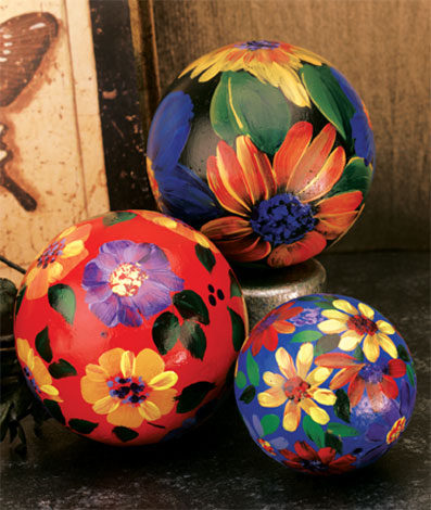 Decorative Floral Painted Balls