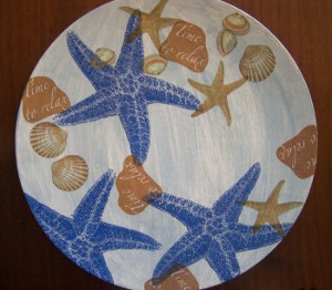 Decoupaged Sea Shell Plate