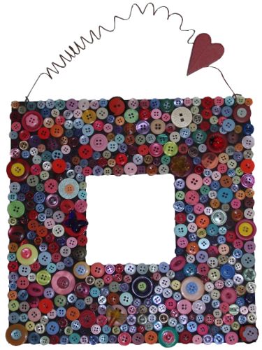 Button Decorated Mirro Frame