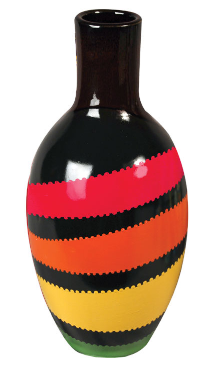 Glazed Striped Vase