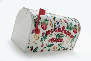 Decoupage a Mailbox with Fabric