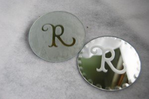 Cricut Craft Ideas Vinyl on Etched Monogram Mirror Coasters   Favecrafts Com