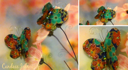 Fabric and Glitter Butterfly Pins