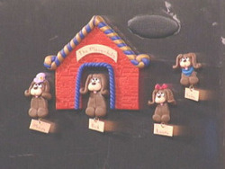 Dog House Clay Magnets