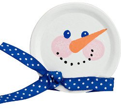 Canning Jar Lid Turned Snowman