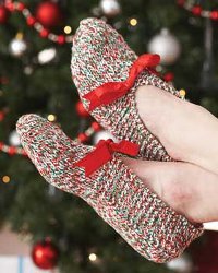 Easy Holiday Knit Slippers