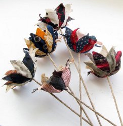 Recycled fabric flowers