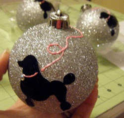 Poodle Dog Silhouette Ornament Balls