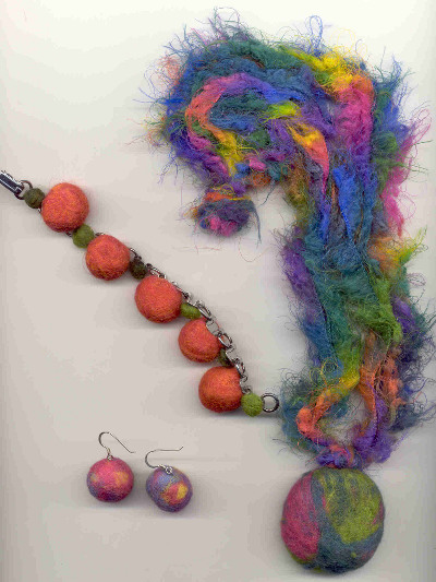 Wet felting is a fun way to create some jewelry for yourself or to give as a