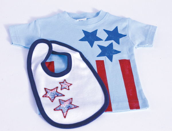 Fourth of July Baby Bib and Shirt