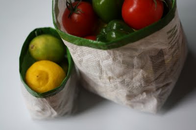 Fruit and Veggie bag recycled from bird seed bag