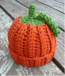 Baby Pumpkin Crochet Beanie