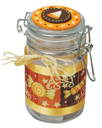 Painted Glass Candy Jar