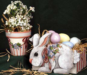 Easter Floral Pot and Bunny Egg Box