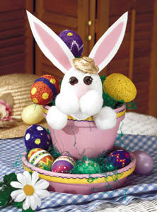 Fun Easter Bunny Painted Pot