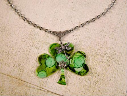 Green Clover Necklace Pendant