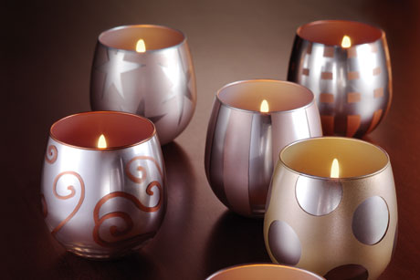 Holiday Painted Votive Candle Holder