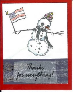 Snowman Veteran's Day Card
