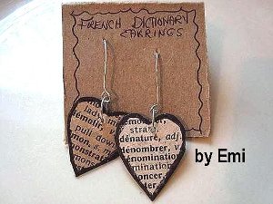 French Dictionary Earrings