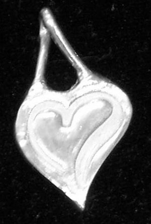 Faux Silver Heart Pendant