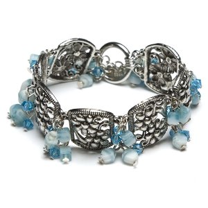 clouds of blue cluster bracelet