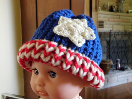 American Flag Loom Knit Hat Version 2