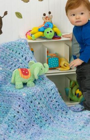 Blue Baby Blanket Knitting Pattern