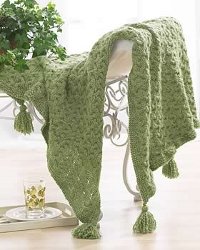 Cable Afghan with Tassels