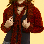 Knit Cropped Jacket with Scarf
