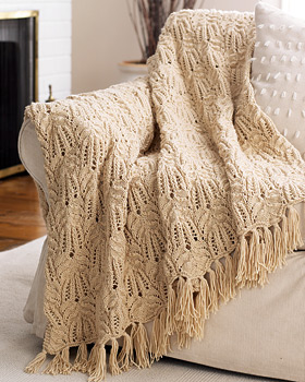 Lace Cable Knit Afghan