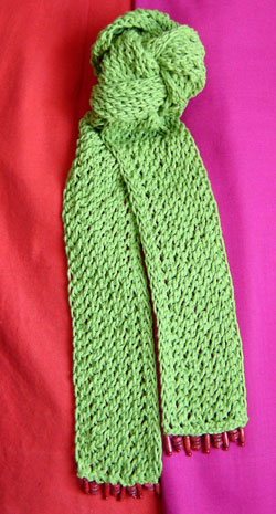 Green Lace Scarf Knitting Pattern