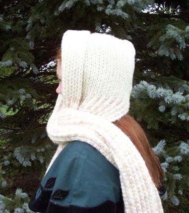 knit hooded scarf pattern