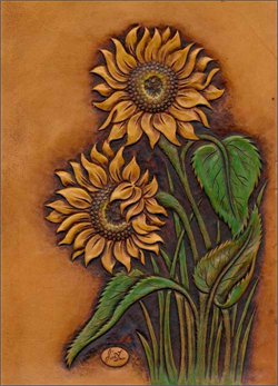 Leather Sunflower Notebook